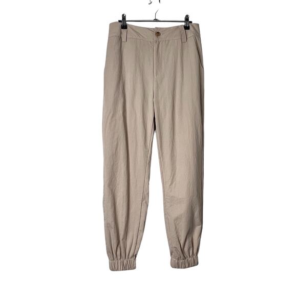 Nasty Gal High Waisted Jogger Pants Tan Womens Size 6 - Picture 1 of 10